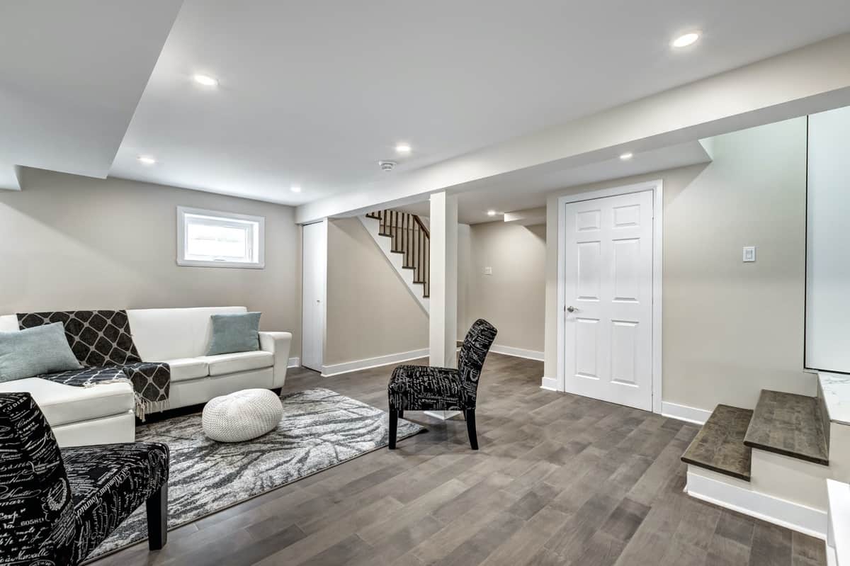 Interior House Painting White living room walls with wooden floor boards