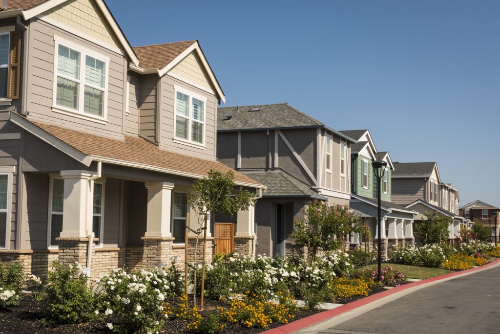 Exterior House Painters Street shot of residential homes