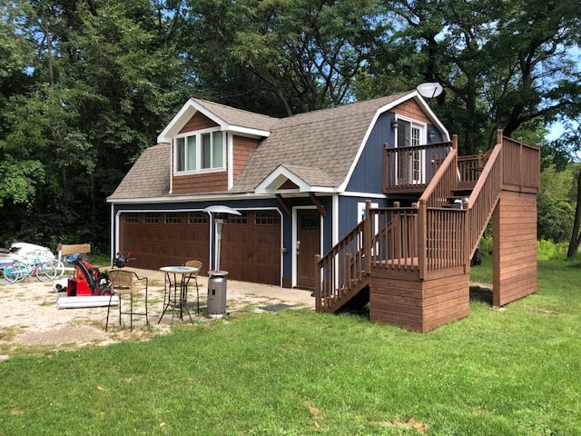 Brown garage door before exterior painting